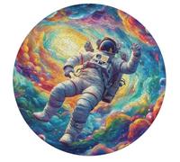 Astronaut Floats In Space 195 Piece Circular Puzzle Space Universe Animal Shape Learning Through Play Educational Puzzle for Kids & Adults Idea Home Decor 195 PCS
