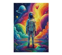 Astronaut Floats In Space 300 Piece Jigsaw Puzzle for Adults Space Universe Date Night Activity Couple Bonding Beautiful Design Ideal Anniversary Present 300 PCS