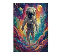 Astronaut Floats In Space 300 Piece Jigsaw Puzzle for Adults Space Universe Date Night Activity Couple Bonding Beautiful Design Ideal Anniversary Present 300 PCS