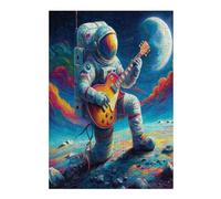 Astronaut Floats In Space 300 Piece Jigsaw Puzzle for Adults Space Universe Jigsaw Bedroom Decor Accent Whimsical Brainteaser Great Relaxation Activity 300 PCS