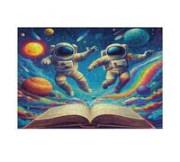 Astronaut Floats In Space 300 Piece Jigsaw Puzzle for Adults Space Universe Rainy Day Activity Mindful Relaxation Precision Cut Pieces Unique Gift Wall Art Decor 300 PCS