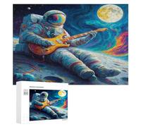 Astronaut Floats In Space 300Pc Jigsaw Puzzles Adults Kids Space Universe Jigsaws Living Room Decor Highlight Brainteaser Perfect Holiday Present Relaxation Tool 300 PCS
