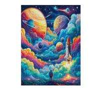 Astronaut Floats In Space 500 Piece Jigsaw Puzzle for Adults Space Universe Date Night Activity Couple Bonding Beautiful Design Ideal Anniversary Present 500 PCS