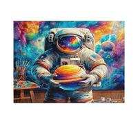 Astronaut Floats In Space 500 Piece Jigsaw Puzzle for Adults Space Universe Rainy Day Activity Mindful Relaxation Precision Cut Pieces Unique Gift Wall Art Decor 500 PCS