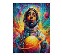 Astronaut Floats In Space 500 Piece Jigsaw Puzzle for Adults Teens Space Universe Craft Room Decor Creative Project Whimsical Artwork for Crafters 500 PCS