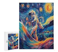 Astronaut Floats In Space 500 Piece Jigsaw Puzzles Adults Kids Space Universe Jigsaws Weekend Chill-Out Activity Challenging Colourful Puzzle Friends 500 PCS
