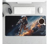 Astronaut Flying in Space Gaming Mouse Pad 12x24 Inch Desk Pad Protector Waterproof Non-Slip Rubber Base Keyboard Mat Extra Large Desktop Mat for Office Home Computer Laptop Table Accessory