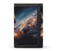 Astronaut Flying in Space Small Wallet Trifold Wallets Purse with 1 Cash Compartment And 8 Card Slots Money Clip