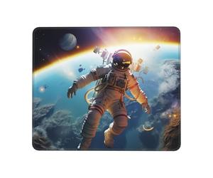 Astronaut Flying on Planet Print Mouse Pad Gaming Mouse Mat with Non-Slip Rubber Base Square Mouse Pad Waterproof Laptop Mouse Mat Washable Computer Mousepad for Home Office 8.3 x 10.3 in