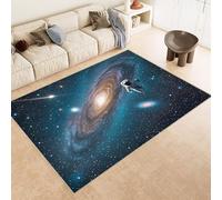 Astronaut Galaxy Carpet Faux Wool Fantasy Universe Vintage Floor Soft Flannel Area Rugs For Teenage Child Boy, Shaggy Carpet for Kids Playroom Nursery Living Room (80x150cm)