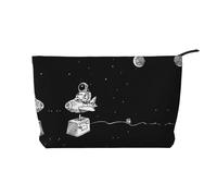 Astronaut Galaxy Corduroy Makeup Bag – Versatile Cosmetic Pouch with Zipper for Daily Use and Travel Capacity Organizer