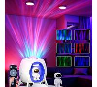 Astronaut Galaxy Light Projector RGB Northern Light LED Night Lamp with Remote & Timer Spacecraft Ceiling Projector for Bedroom Room Decor with Lunar Meteorite Crater Mat Birthday Christmas Gift