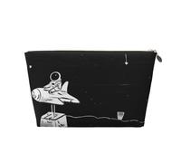 Astronaut Galaxy Print Toiletry Bag - Travel Makeup Storage Bag, Cosmetic Bags, Pu Leather Waterproof Lightweight Make Up Pouch Organiser for Girls, Women, and Men