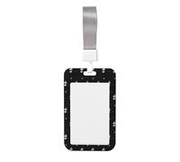Astronaut Galaxy Printed Id Card Badge Holder with Neck Strap Waterproof Name Card Holder Plastic Vertical Sleeve Pocket