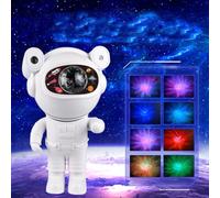 Astronaut Galaxy Projector, 360°Rotation 8 Modes Star Projector Night Light with Remote Control Bluetooth, USB Space Buddy Projector for Bedroom Living Room, Gifts for Kids Adult (B)