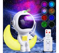 Astronaut Galaxy Projector,Bawoo Astronaut LED Star Projector with Nebula,Remote Control ＆ Timer,USB Powered 360° Adjustable Spaceman Night Light Projector for Children Adults (Curved Moon)