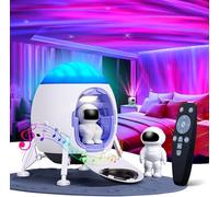 Astronaut Galaxy Projector Night Light with Bluetooth Speaker & Remote, 360° Star Ceiling Projector for Bedroom, Timer, 8 Aurora Effects, Adjustable Brightness Kids Room Decor