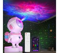 Astronaut Galaxy Projector,Space Star Projector,Galaxy Night Light with Remote and App Control 360°Adjustable,Ceiling Projector for Kids Bedroom,Christmas,Birthdays,Valentine's Day (White and Pink)