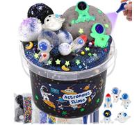 Astronaut Galaxy Slime for Kids, Big Slime Bucket with Clay, Glow in The Dark Slimes Kit for Girls & Boys Ages 8-12, Slimes Party Favors Birthday Easter Hallowmas Gift, Sensory Experience DIY Toys