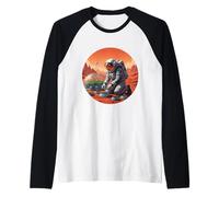 Astronaut Gardening on Mars - Space Farmer Sci-Fi Art Raglan Baseball Tee