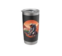 Astronaut Gardening on Mars - Space Farmer Sci-Fi Art Stainless Steel Insulated Tumbler