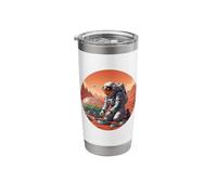 Astronaut Gardening on Mars - Space Farmer Sci-Fi Art Stainless Steel Insulated Tumbler