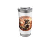 Astronaut Gardening on Mars - Space Farmer Sci-Fi Art Stainless Steel Insulated Tumbler