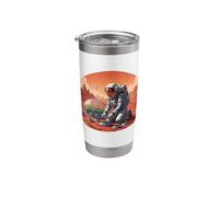 Astronaut Gardening on Mars - Space Farmer Sci-Fi Art Stainless Steel Insulated Tumbler