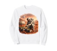 Astronaut Gardening on Mars - Space Farmer Sci-Fi Art Sweatshirt