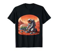 Astronaut Gardening on Mars - Space Farmer Sci-Fi Art T-Shirt