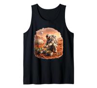 Astronaut Gardening on Mars - Space Farmer Sci-Fi Art Tank Top