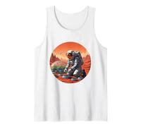 Astronaut Gardening on Mars - Space Farmer Sci-Fi Art Tank Top