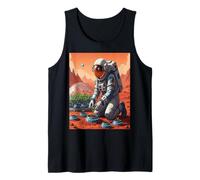 Astronaut Gardening on Mars - Space Farmer Sci-Fi Art Tank Top