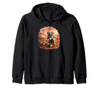 Astronaut Gardening on Mars - Space Farmer Sci-Fi Art Zip Hoodie