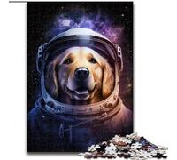 Astronaut Golden Retriever 1000 Piece Jigsaw Puzzle for Adults Teens, for 14+ Train Your Brain And Your Hands Christmas Game Gifts (26x38cm)