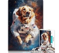 Astronaut Golden Retriever 1000 Pieces Jigsaw Puzzle for Adults& Teens,Game Toys Every Piece Is Unique - Challenging Family Fun Game 50x75cm