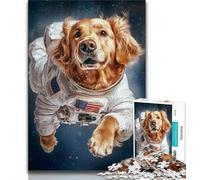 Astronaut Golden Retriever Adult Jigsaws 1000 Pieces Difficult,Family Game Stress Reliever Difficult Challenge Secret Santa Gifts (38x26cm)