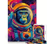 Astronaut Gorilla Space 1000 Piece Jigsaw Puzzle Mental Sharpness Mind Calming Fun Smooth Edges Thoughtful Gift (38X52CM)