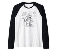 Astronaut Gorilla Space Explorer Cosmic Ape Design Raglan Baseball Tee
