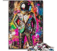 Astronaut Graffiti Adult Jigsaw Puzzles 1000 Pieces, Challenging Game Gifts for Is Ideal As A Gift for The Whole Family (26x38cm)