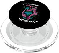 Astronaut Graphic Save The Precious Mother Earth Day PopSockets PopGrip for MagSafe
