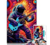 Astronaut Guitar Jigsaw Puzzles for Adults Teenagers Jigsaws Puzzle,Help The Brain Exercise Addictive Toys to Cultivate Patience Parent-child Interaction (50x75cm)