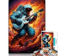 Astronaut Guitar Jigsaws Puzzles 1000 Pieces for Adults Gifts,Staycation Kill Time Every Piece Is Unique - Challenging Family Fun Game (38x26cm)