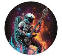Astronaut Guitar Puzzle 1000 Pieces Jigsaw Round Puzzles for 1000 Piece for Home Decor, Brain Training 67.5x67.5cm