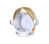 Astronaut Helmet for Adults Soft Plush Space Helmet with Gold and Silver Trim - One Size Fits Most