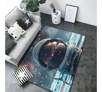 Astronaut Helmet Reflections Area Rug for Living Room Decor - Anti Slip Washable Throw Rug, 80x58 inches Indoor Carpet for Bedroom Living Room Decor