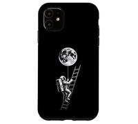Astronaut Holding Earth Balloon Black and White Space Art Case for iPhone 11