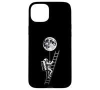 Astronaut Holding Earth Balloon Black and White Space Art Case for iPhone 15 Plus