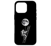 Astronaut Holding Earth Balloon Black and White Space Art Case for iPhone 16 Pro