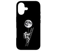 Astronaut Holding Earth Balloon Black and White Space Art Case for iPhone 17